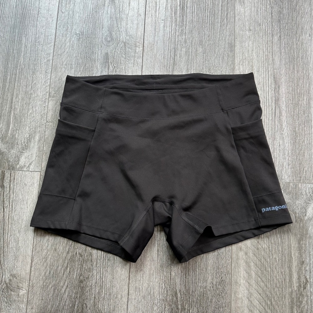 Womens Patagonia Endless Run Pocketed Bike Shorts size M tight